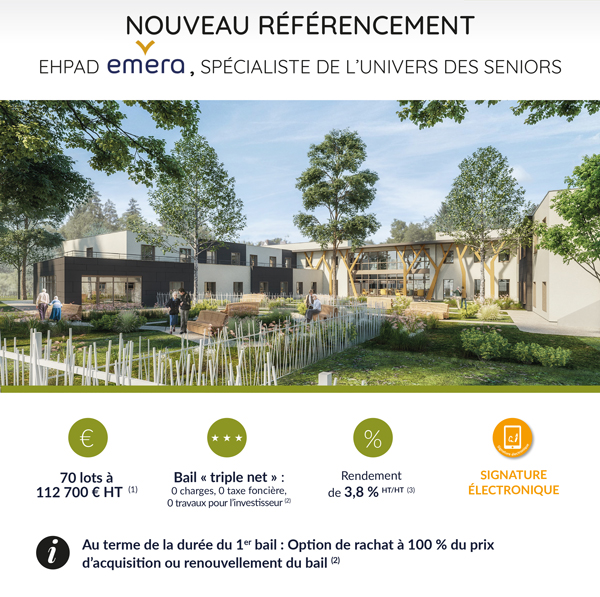 Investir LMNP Location Meublée Résidence EHPAD Saint Gervais les Trois Clochers